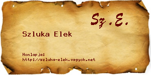 Szluka Elek névjegykártya