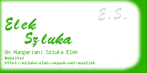 elek szluka business card